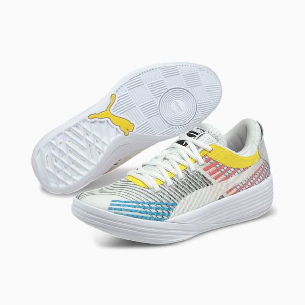 Adidasi Baschet Puma Clyde All-Pro Dama Albi Albastri | PM037CED