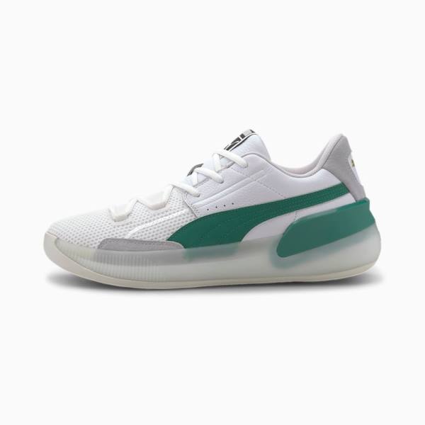 Adidasi Baschet Puma Clyde Hardwood Barbati Albi Verzi | PM108RGO