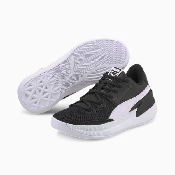 Adidasi Baschet Puma Clyde Hardwood Team Youth Baieti Negrii Albi | PM452JNP