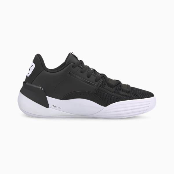 Adidasi Baschet Puma Clyde Hardwood Team Youth Baieti Negrii Albi | PM452JNP