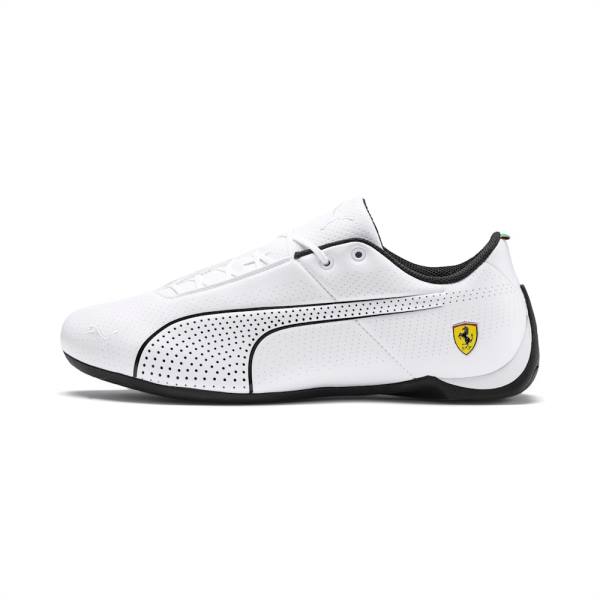 Adidasi Moto Puma Ferrari Future Cat Ultra Barbati Albi Negrii | PM706UCJ