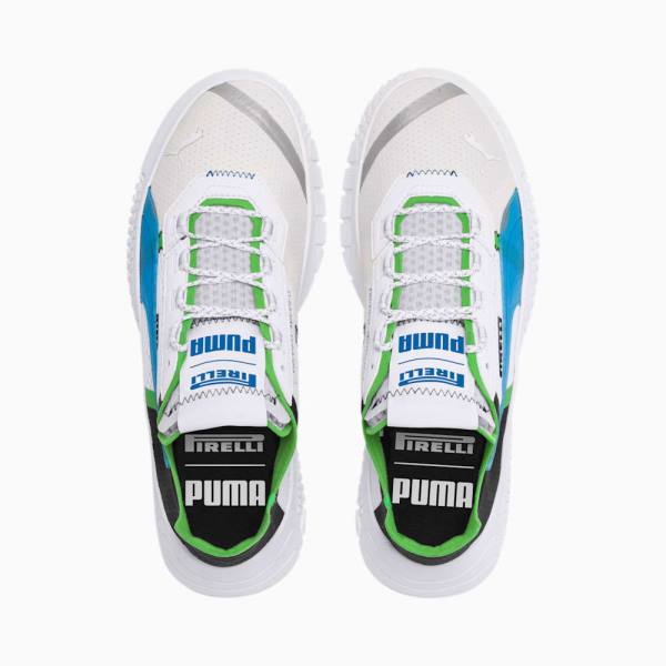 Adidasi Moto Puma PUMA x PIRELLI Replicat-X Dama Albi Negrii Verzi | PM985BHJ