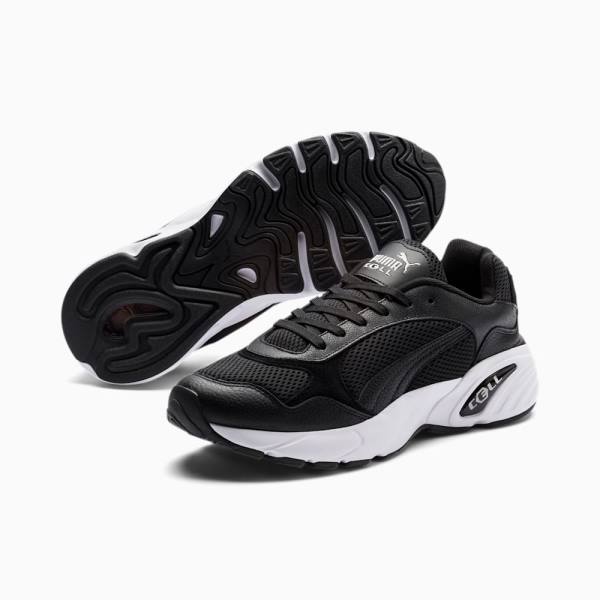 Adidași Puma CELL Viper Piele Dama Negrii Albi Argintii | PM407YAD