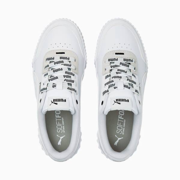 Adidași Puma Carina Lift Logomania Dama Albi Negrii | PM976OAS