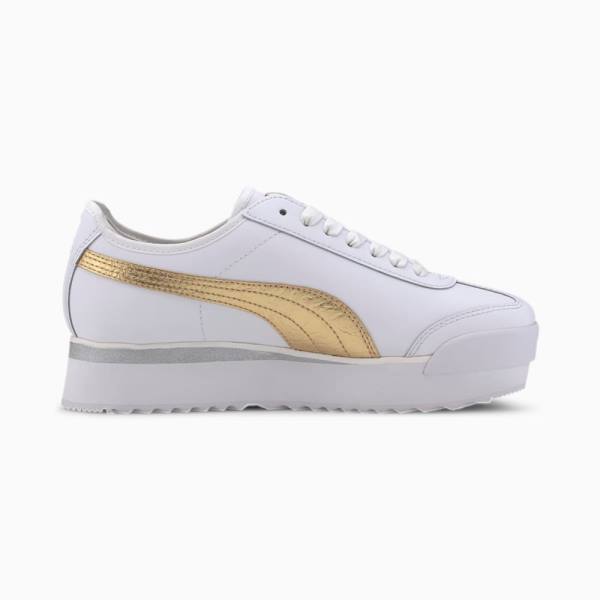 Adidași Puma Roma Amor Metal Dama Albi Aurii | PM715GNW