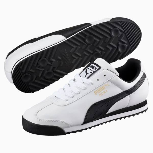 Adidași Puma Roma Basic Barbati Albi Negrii | PM862PHW