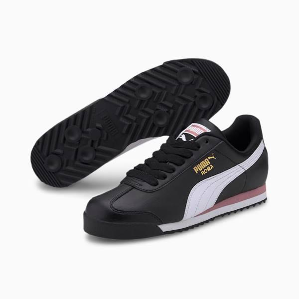 Adidași Puma Roma Basic+ Barbati Negrii Albi Negrii | PM629FPX