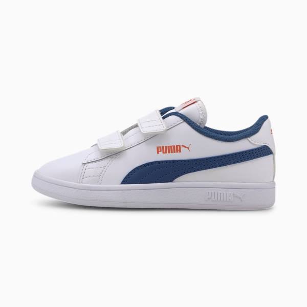 Adidași Puma Smash v2 Piele Baieti Albi Albastri | PM174KTH