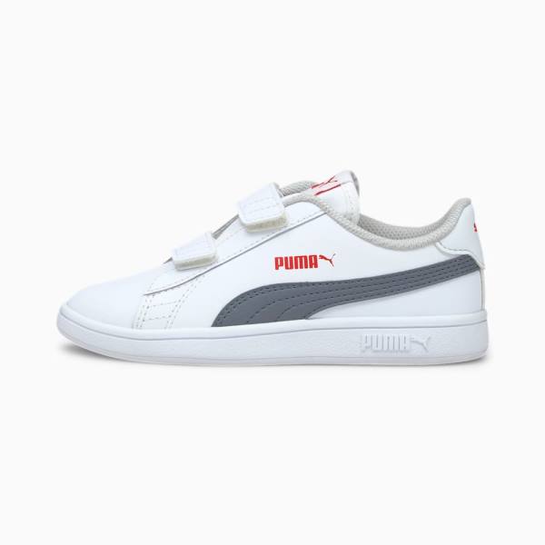 Adidași Puma Smash v2 Piele Baieti Albi Gri | PM847WUN