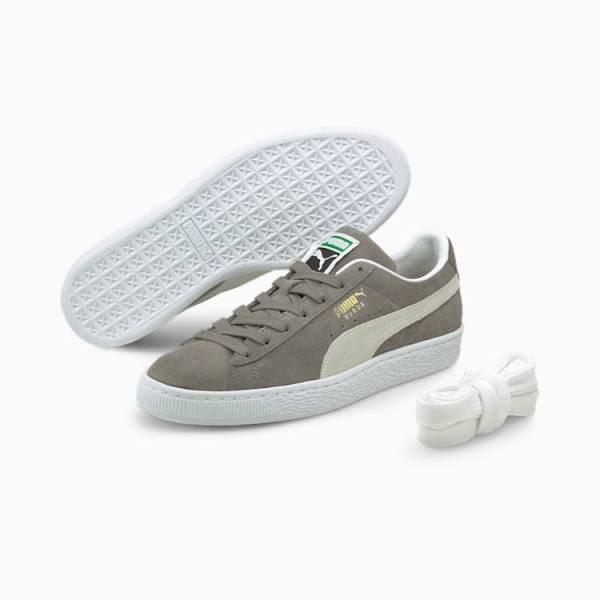 Adidași Puma Suede Classic XXI Dama Gri Albi | PM025GIS