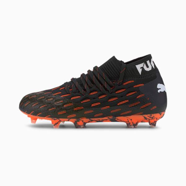 Ghete Fotbal Puma Future 6.1 NETFIT FG/AG Youth Baieti Negrii Albi Portocalii | PM361HAT