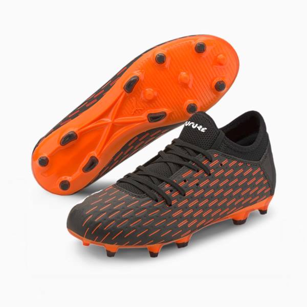 Ghete Fotbal Puma Future 6.4 FG/AG Youth Baieti Negrii Albi Portocalii | PM093CPW