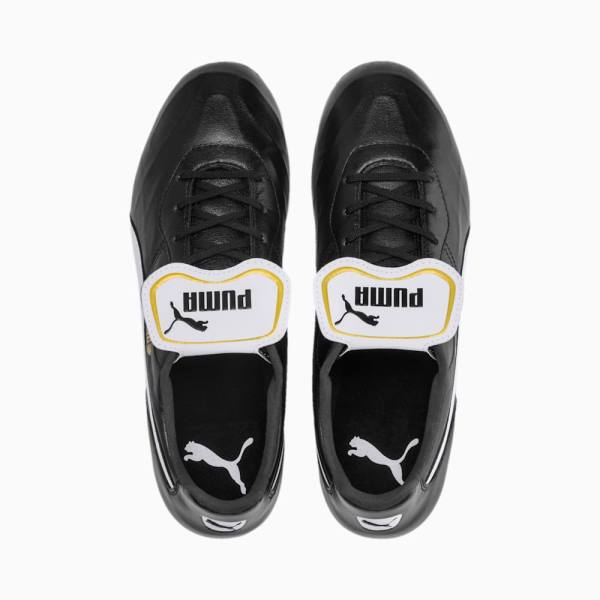 Ghete Fotbal Puma KING Top FG Barbati Negrii Albi | PM528VMD