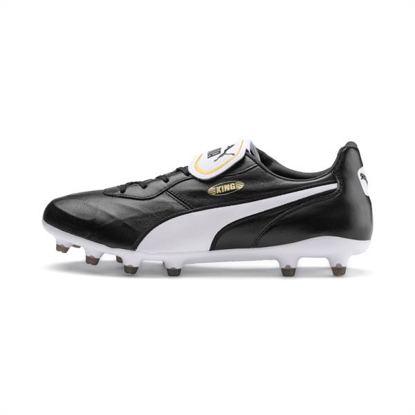 Ghete Fotbal Puma KING Top FG Barbati Negrii Albi | PM528VMD