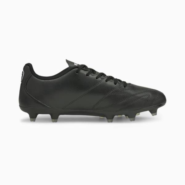 Ghete Fotbal Puma King Hero 21 FG Barbati Negrii Albi | PM765OJP