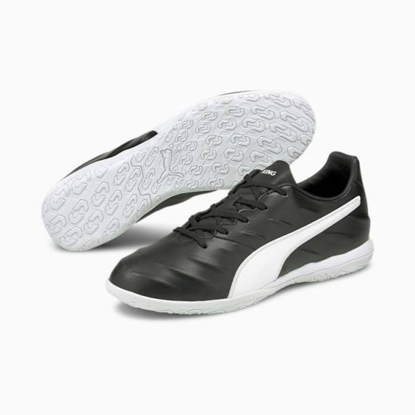 Ghete Fotbal Puma King Pro 21 IT Barbati Negrii Albi | PM036ARE