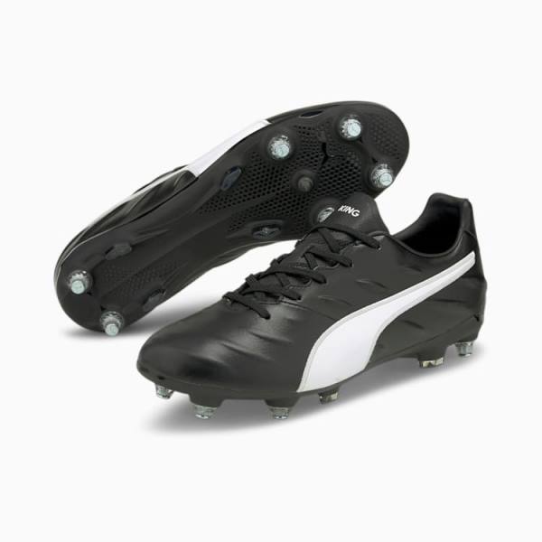 Ghete Fotbal Puma King Pro 21 MxSG Barbati Negrii Albi | PM156AER