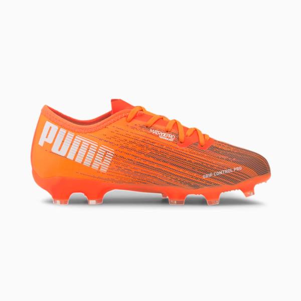 Ghete Fotbal Puma ULTRA 2.1 FG/AG Youth Baieti Portocalii Negrii | PM426USJ