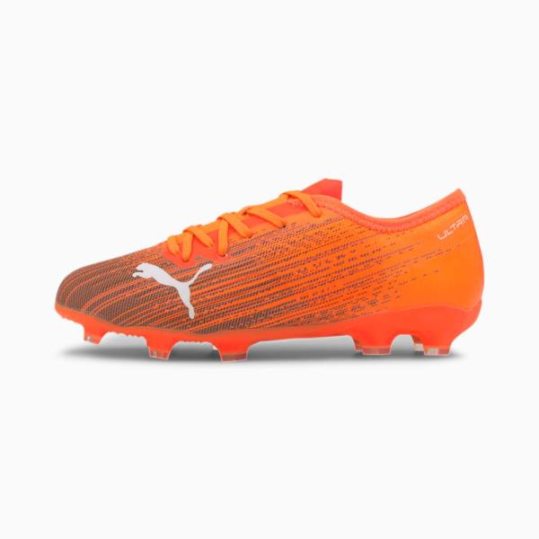 Ghete Fotbal Puma ULTRA 2.1 FG/AG Youth Baieti Portocalii Negrii | PM426USJ