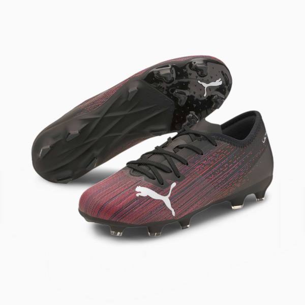 Ghete Fotbal Puma ULTRA 2.1 FG/AG Youth Baieti Negrii Roz | PM942MNA