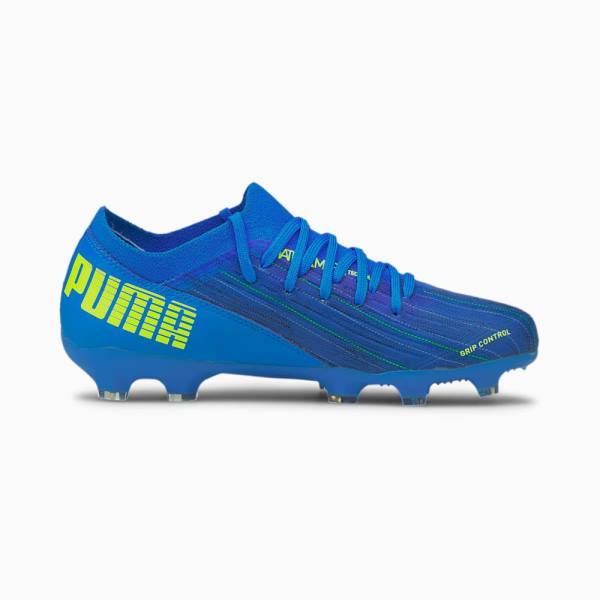 Ghete Fotbal Puma ULTRA 3.2 FG/AG Youth Baieti Albastri Galbeni | PM894DEU