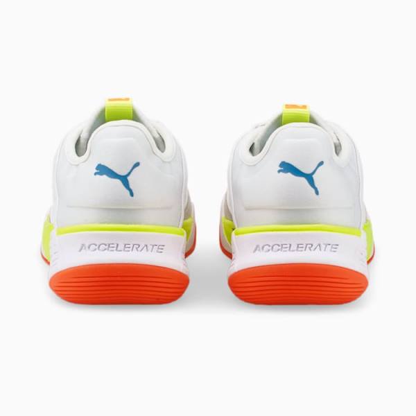 Pantofi Handbal Puma Accelerate Turbo Nitro Barbati Albi Albastri Galbeni Portocalii | PM962CXP