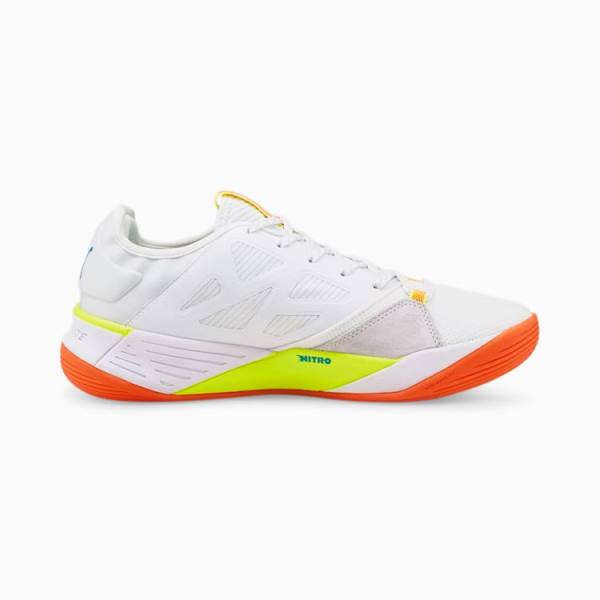 Pantofi Handbal Puma Accelerate Turbo Nitro Barbati Albi Albastri Galbeni Portocalii | PM962CXP