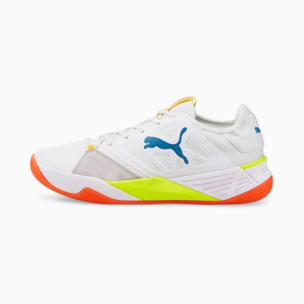 Pantofi Handbal Puma Accelerate Turbo Nitro Barbati Albi Albastri Galbeni Portocalii | PM962CXP