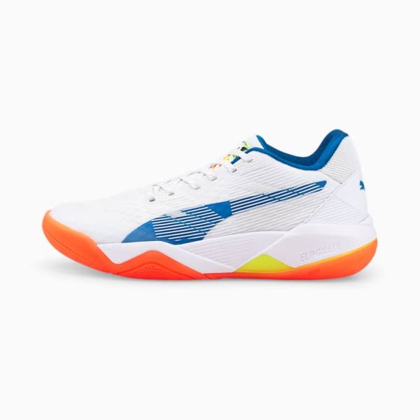 Pantofi Handbal Puma Eliminate Power Nitro Barbati Albi Albastri Galbeni Portocalii | PM457HOT