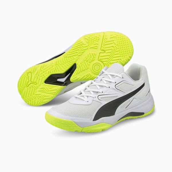 Pantofi Handbal Puma Solarflash Indoor Sports Barbati Albi Negrii Galbeni | PM829OTS