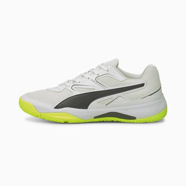 Pantofi Handbal Puma Solarflash Indoor Sports Barbati Albi Negrii Galbeni | PM829OTS