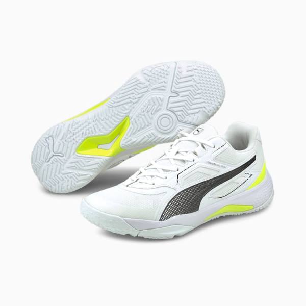 Pantofi Handbal Puma Solarstrike Indoor Sports Barbati Albi Negrii Galbeni | PM268GVF