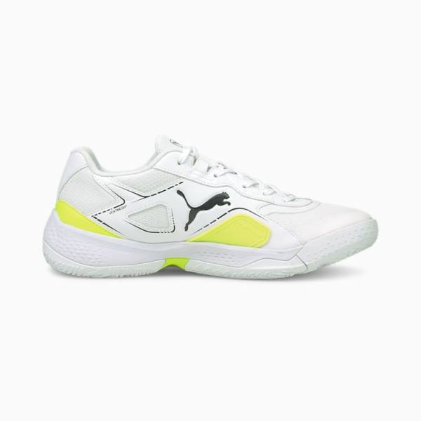 Pantofi Handbal Puma Solarstrike Indoor Sports Barbati Albi Negrii Galbeni | PM268GVF