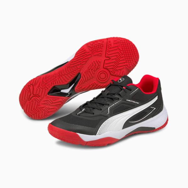 Pantofi Handbal Puma Solarstrike Indoor Sports Barbati Negrii Rosii Albi | PM269CBR