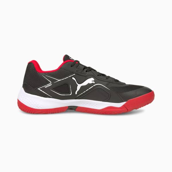 Pantofi Handbal Puma Solarstrike Indoor Sports Barbati Negrii Rosii Albi | PM269CBR