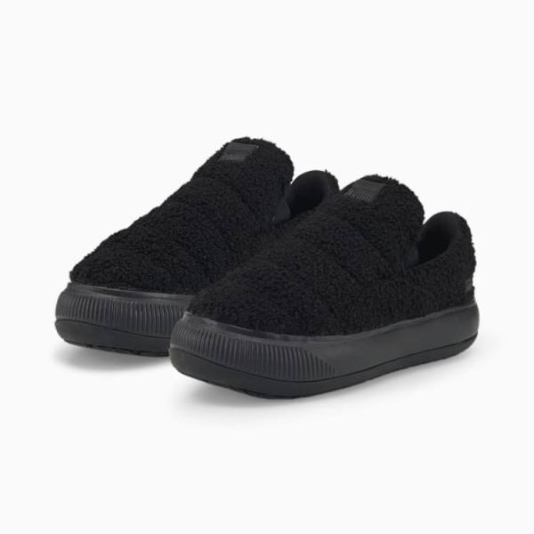 Sandale Puma Suede Mayu Slip-On Teddy Dama Negrii | PM160TYN