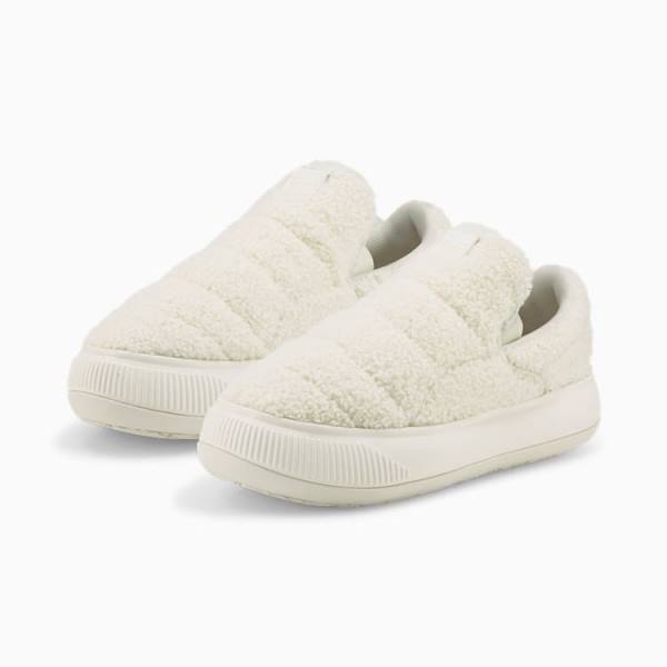 Sandale Puma Suede Mayu Slip-On Teddy Dama Albi | PM631PVE