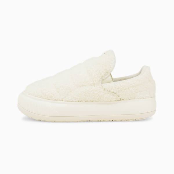 Sandale Puma Suede Mayu Slip-On Teddy Dama Albi | PM631PVE