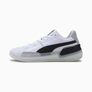 Adidasi Baschet Puma Clyde Hardwood Barbati Albi Negrii | PM529EWR