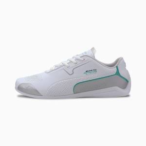 Adidasi Moto Puma Mercedes Drift Cat 8 Barbati Albi Argintii | PM789KDV