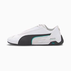 Adidasi Moto Puma Mercedes R-Cat Barbati Albi Negrii | PM156ZAE