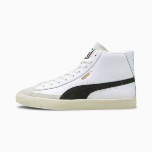 Adidași Puma Basket Mid-High Vintage Barbati Albi Negrii Aurii | PM315GUC