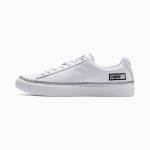 Adidași Puma Basket Stitch Dama Albi Negrii | PM573QMA