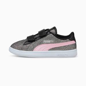 Adidași Puma PUMA Smash v2 Glitz Glam Fete Negrii Roz | PM743WVD