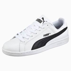 Adidași Puma Smash Piele Dama Albi Negrii Albi | PM685BYG