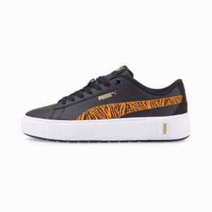 Adidași Puma Smash Platforma v2 Tiger Dama Negrii Portocalii | PM415UYT