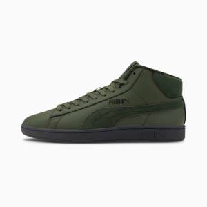 Adidași Puma Smash v2 Mid-High Winterized Piele High Tops Dama Verzi Albastri Gri | PM217ISL