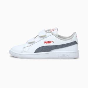 Adidași Puma Smash v2 Piele Baieti Albi Gri | PM847WUN