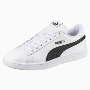 Adidași Puma Smash v2 Piele Barbati Albi Negrii | PM094DXY