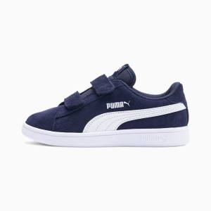 Adidași Puma Smash v2 Suede Fete Bleumarin Albi | PM143SEY